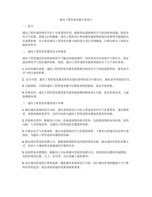 通风工程管道布置方案设计