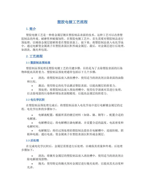 塑胶电镀工艺流程