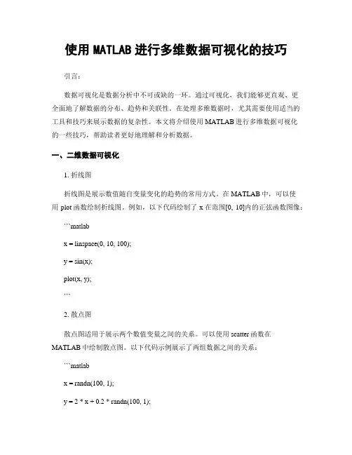 使用MATLAB进行多维数据可视化的技巧