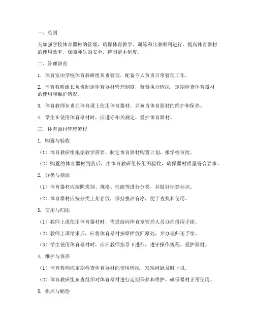 学校体育室管理制度及流程