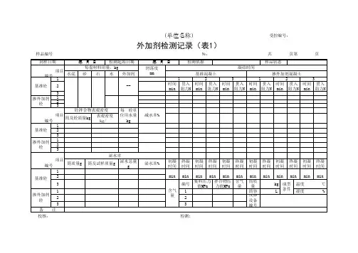 外加剂检测记录(表1)(最新)