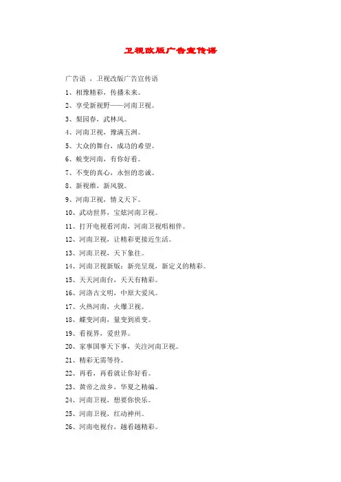 卫视改版广告宣传语