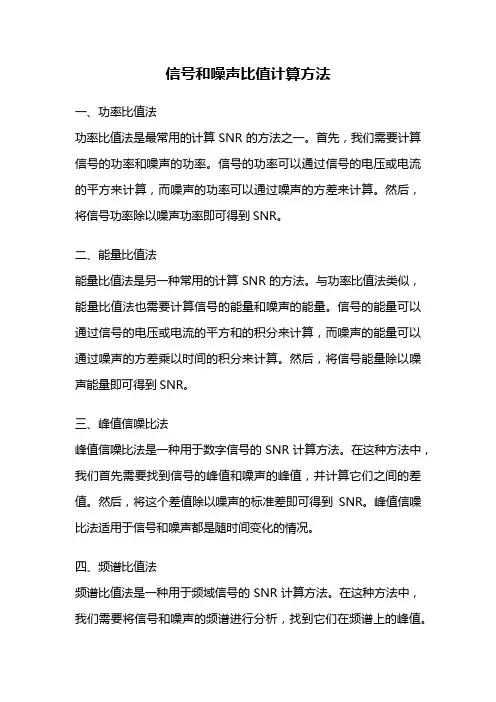 信号和噪声比值计算方法