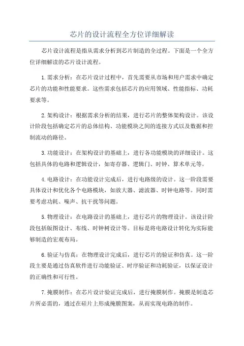 芯片的设计流程全方位详细解读