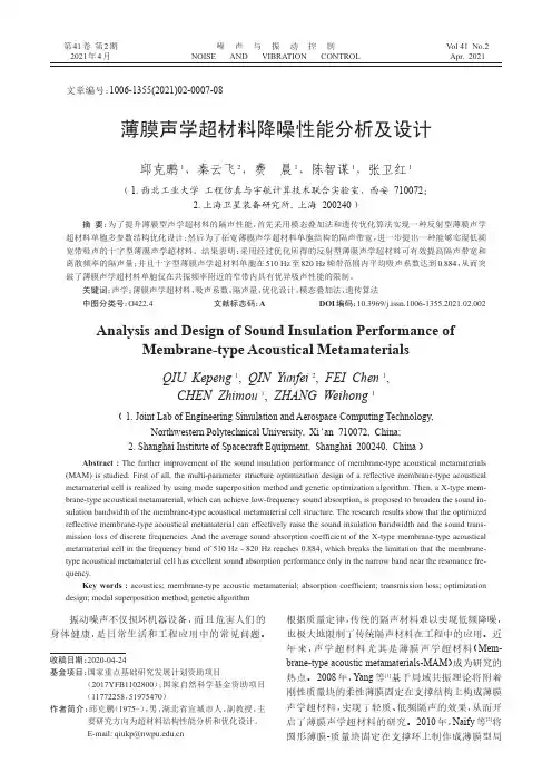 薄膜声学超材料降噪性能分析及设计