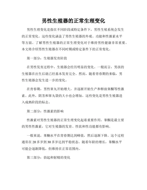 男性生殖器的正常生理变化