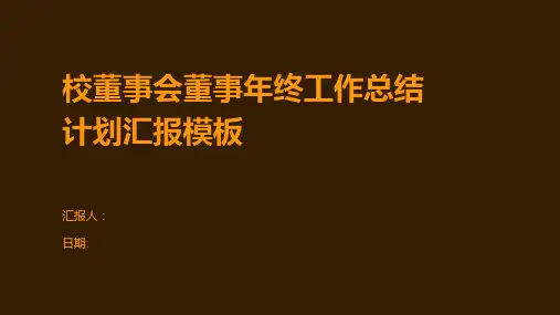 校董事会董事年终工作总结计划汇报模板