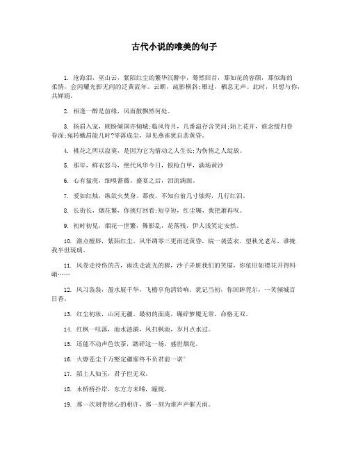 古代小说的唯美的句子