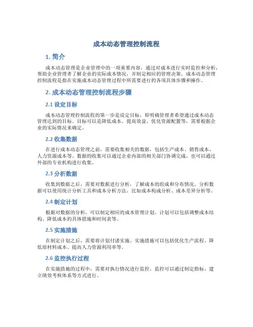 成本动态管理控制流程