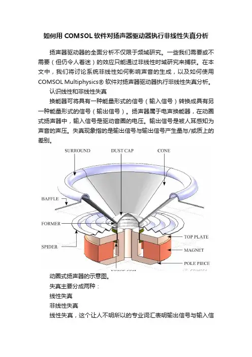 如何用COMSOL软件对扬声器驱动器执行非线性失真分析