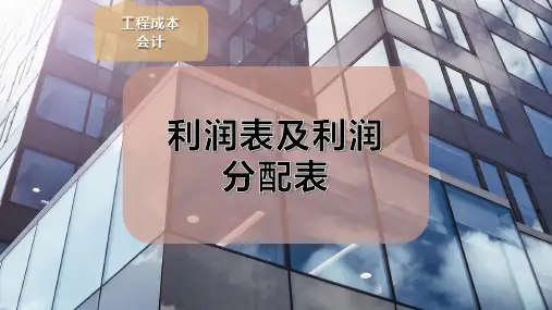 利润表及利润分配表