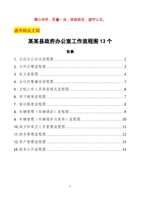 某某县政府办公室工作流程图13个
