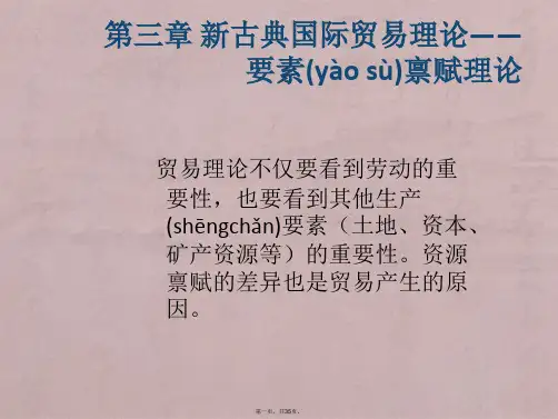 第四章-新古典国际贸易理论