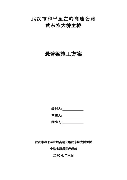悬臂梁施工方案