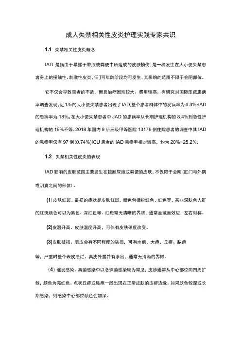 成人失禁相关性皮炎护理实践专家共识