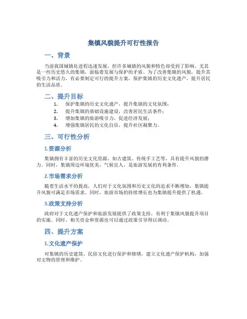 集镇风貌提升可行性报告