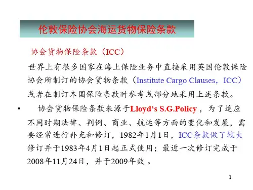 6.5协会货物保险条款、合同的保险条款和保险实务