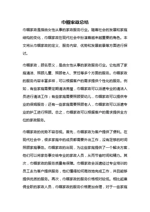 巾帼家政总结