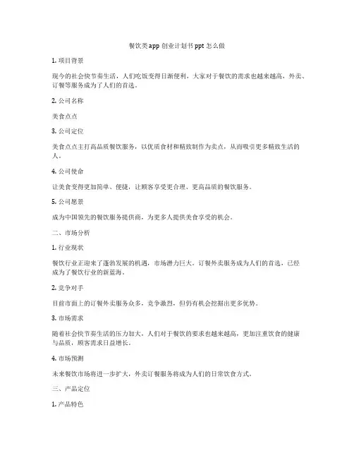 餐饮类app创业计划书ppt怎么做