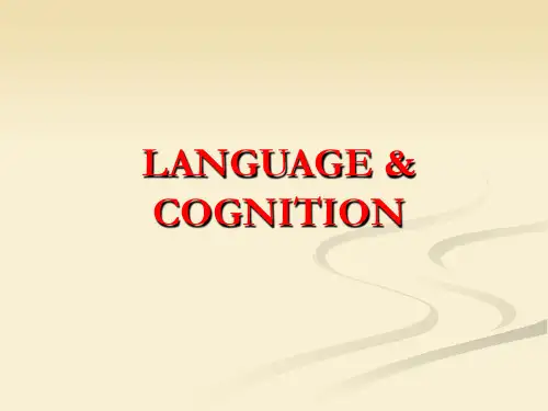 language and cognition