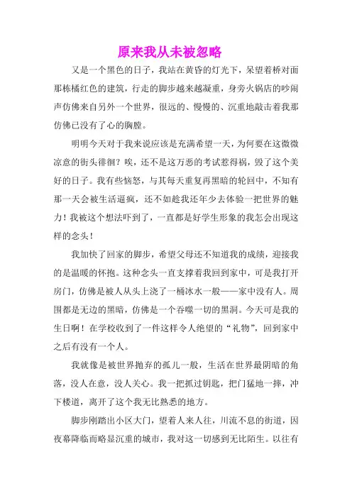 原来我从未被忽略