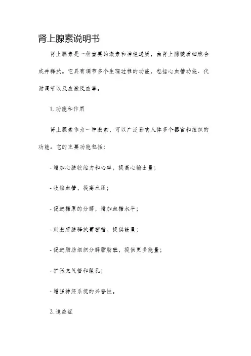 肾上腺素说明书