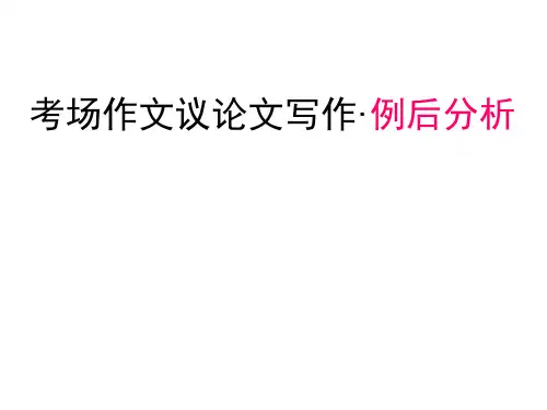 议论文写作·例后分析例后假设