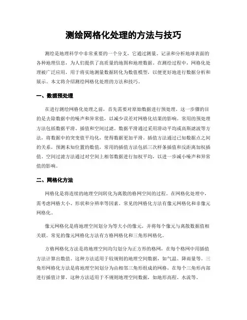 测绘网格化处理的方法与技巧