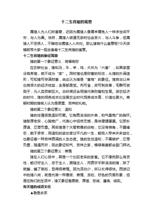 十二生肖猪的寓意