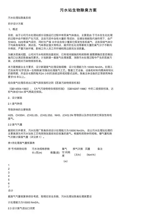 污水站生物除臭方案