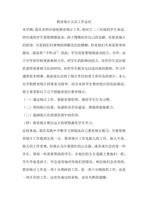 教育统计人员工作总结