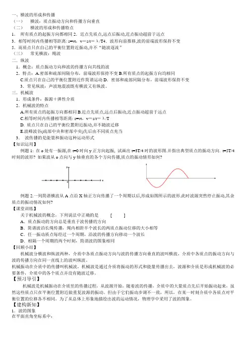 横波的形成和传播
