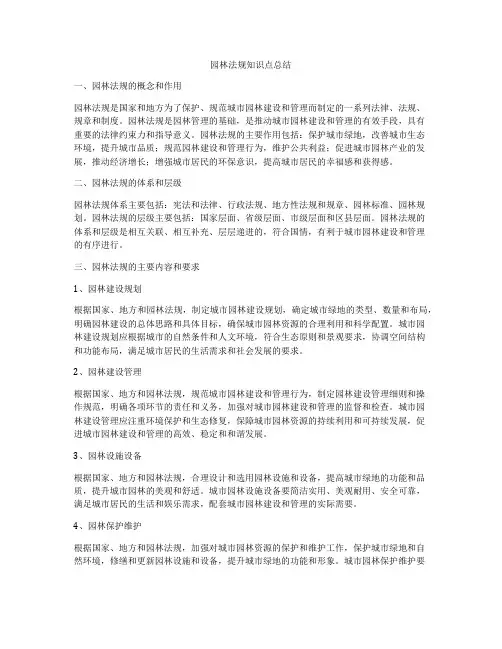 园林法规知识点总结