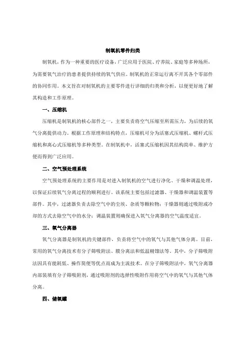 制氧机零件归类