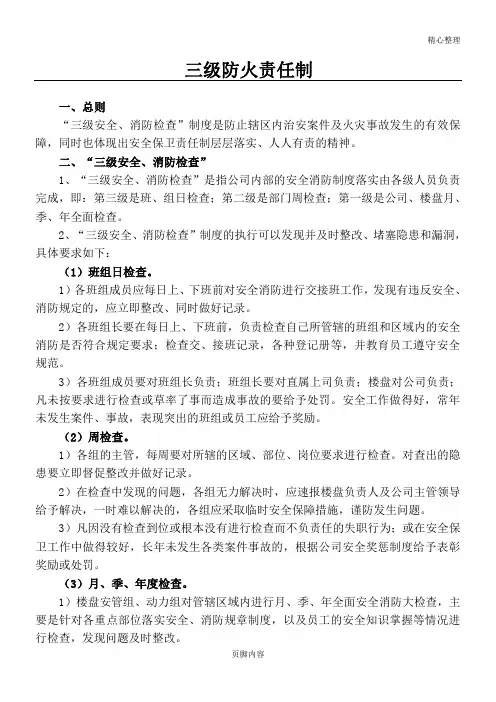 三级防火责任制