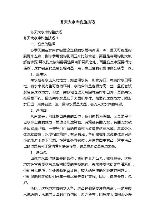 冬天大水库钓鱼技巧