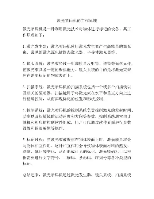激光喷码机的工作原理