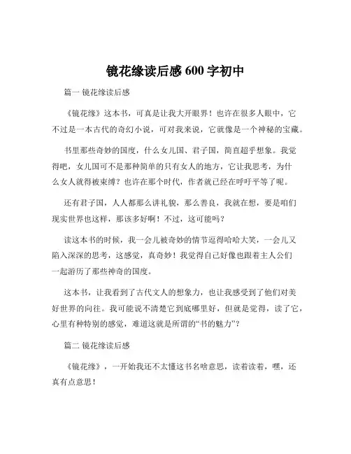 镜花缘读后感600字初中