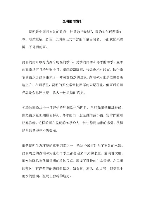 昆明的雨赏析