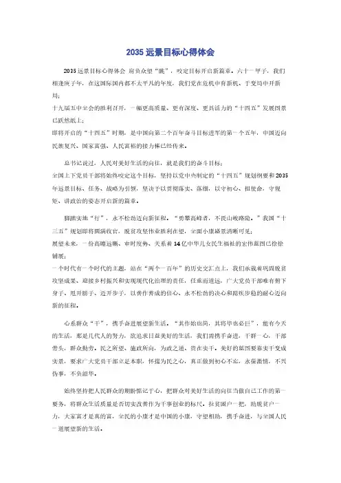 2035远景目标心得体会