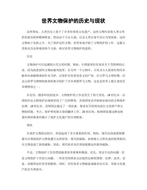 世界文物保护的历史与现状