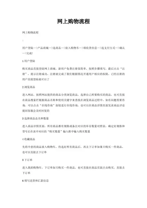 网上购物流程