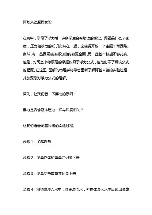 阿基米德原理实验