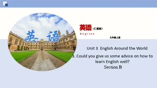 9.3 Unit 3 Topic 3 Section B(课件)仁爱版九年级英语上册