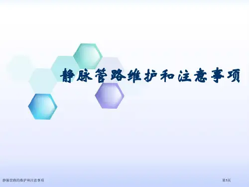 静脉管路的维护和注意事项