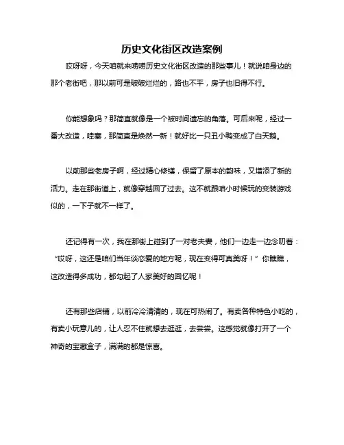 历史文化街区改造案例
