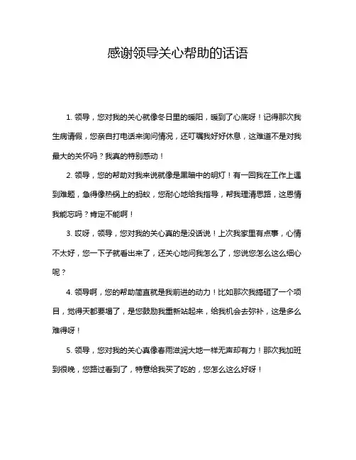 感谢领导关心帮助的话语