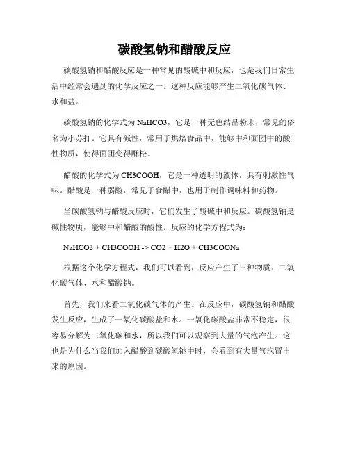 碳酸氢钠和醋酸反应