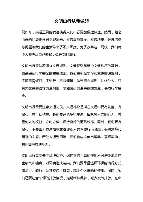 文明出行从我做起
