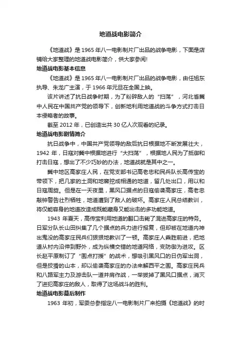 地道战电影简介